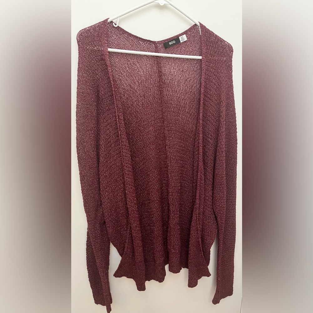 Nordstrom BDG lightweight burgundy cardigan, size small